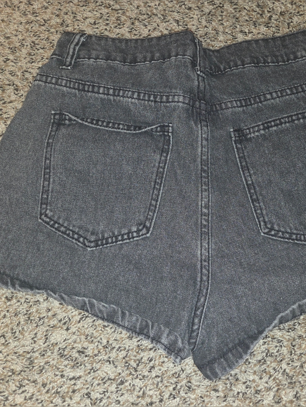 Black Denim Shorts with High Waist